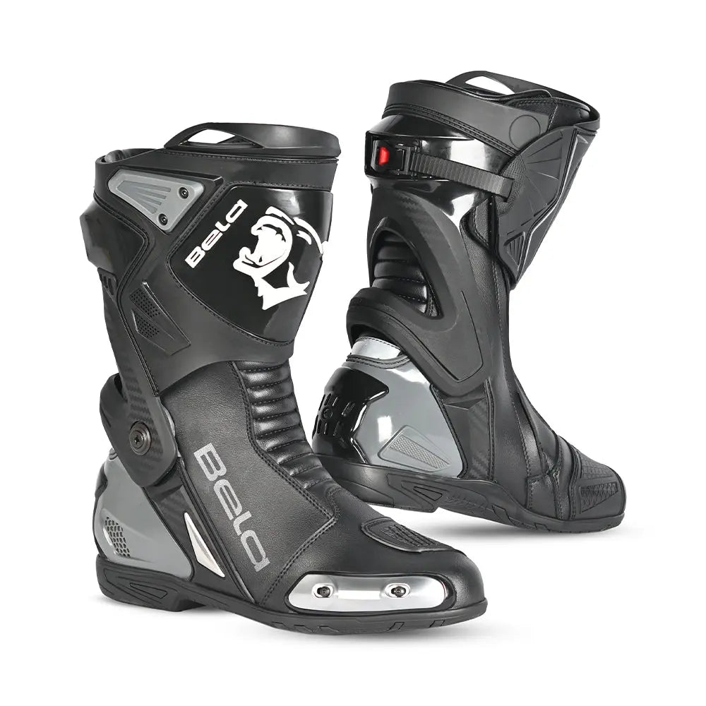 Stivale da moto racing BELA Turbo Track - Nero Grigio over view