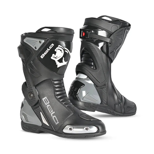 Stivale da moto racing BELA Turbo Track - Nero Grigio over view