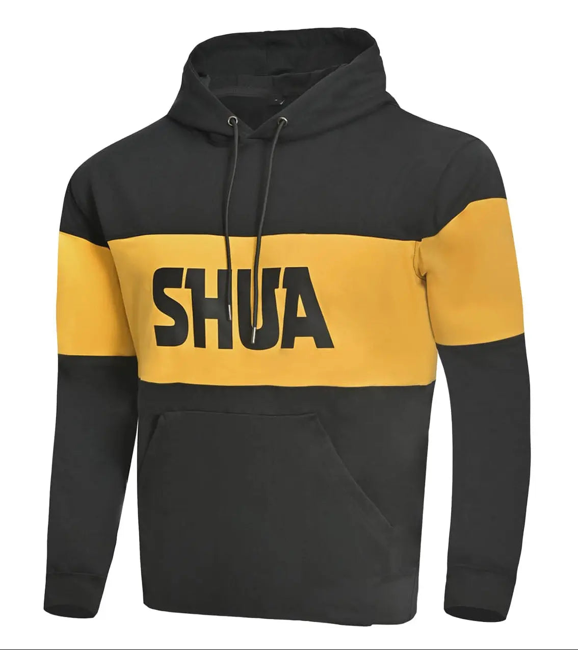 SHUA LAYER FELPA CON CAPPUCCIO NEGRO AMARILLO 