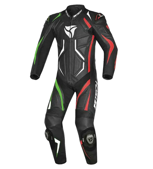R-TECH Tuta 1 Pezzo Defender GP Nero/Rosso/Verde 