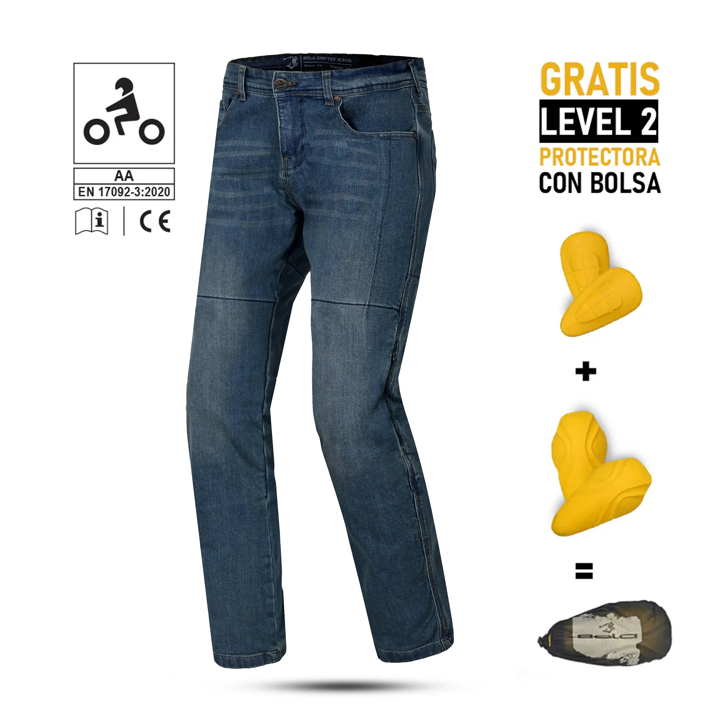 BELA - Pantalón Drifter 34L Tint Azul Gris 