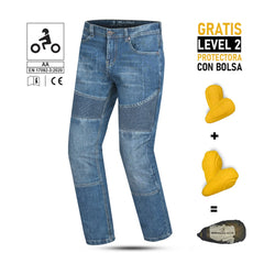 BELA - Pantalón Denim Jeans Urban Lady 32L Azul Con Spray 