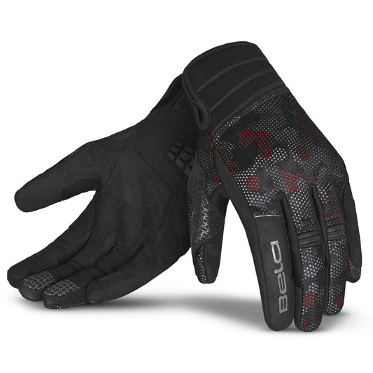 BELA  Cirus Camo Guanti in tessuto estivo  Neri/Rosso/Camo - Yamoto.it