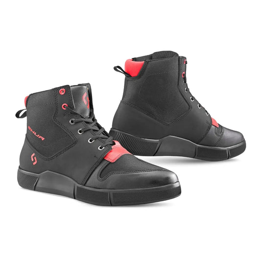 SHUA Oddin moto Botas Negro Rojo