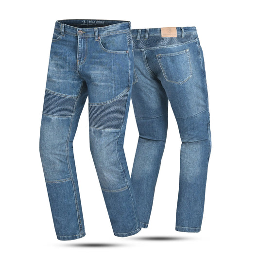 BELA - Pantalón Denim Jeans Urban Lady 32L Azul Con Spray 