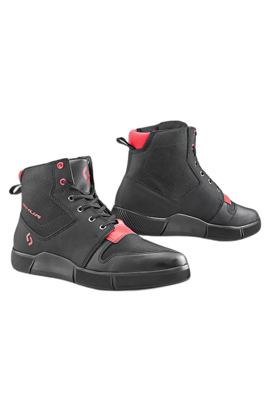 SHUA - Oddin Scarpe Da Moto Urban - Neri Rosso 