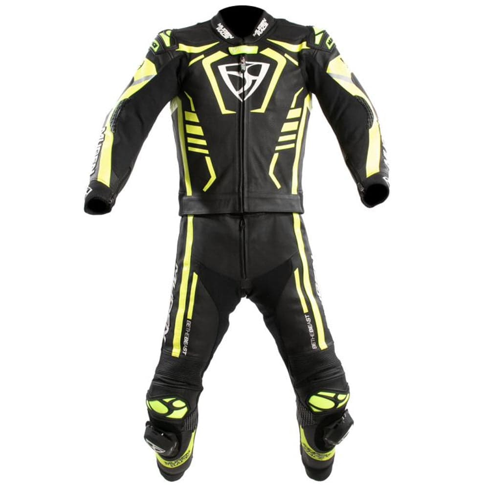 MUGENRACE MNR-2412 2 Tuta Pelle Pezzi Nera Bianca Gialla