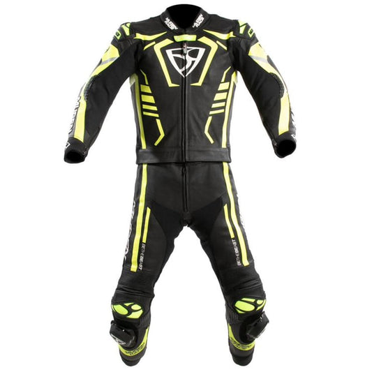 MUGENRACE MNR-2412 2 Tuta Pelle Pezzi Nera Bianca Gialla