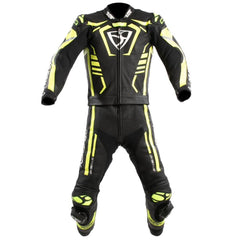 MUGENRACE MNR-2412 2 Tuta Pelle Pezzi Nera Bianca Gialla