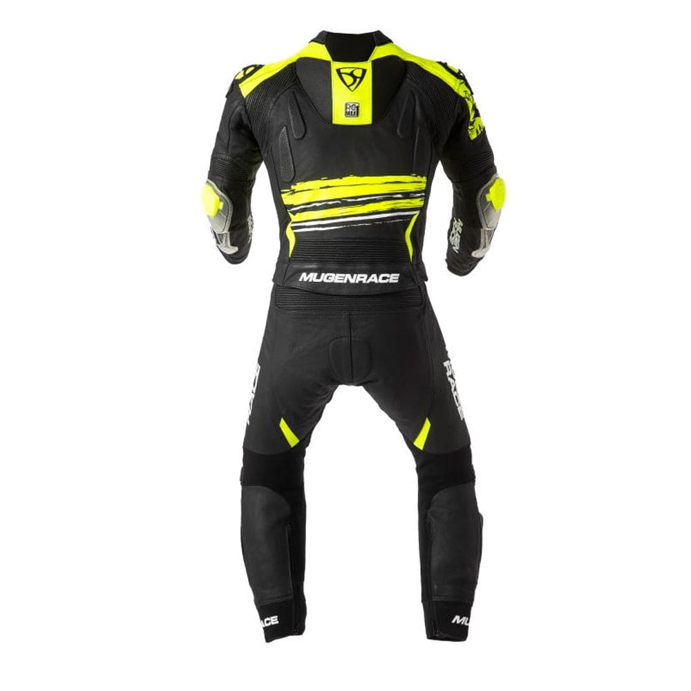 MUGENRACE MNR-2008 Rc-Max Due Pezzi Tuta Pelle Bianca Nera Gialla