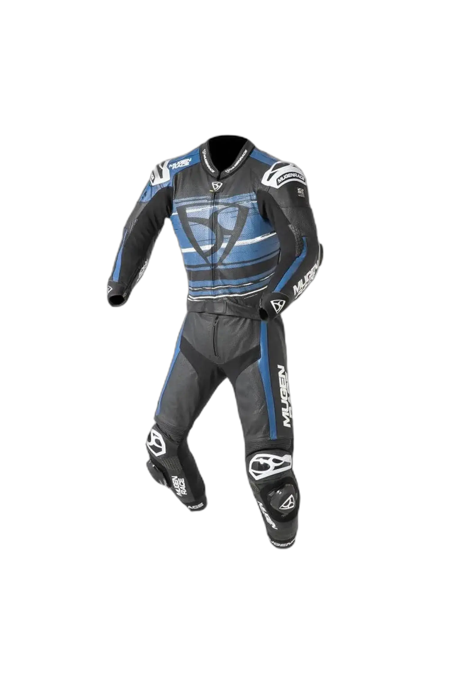 MUGENRACE MNR-2008 Rc-Max Due Pezzi Tuta Pelle Bianco Nero Blu
