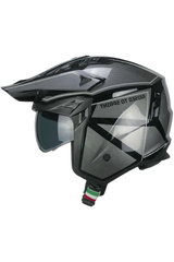CGM 155S Rush Race Casco Jet da Motociclista Nero Grafite 