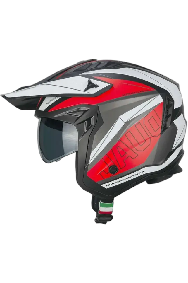 CGM 155G RUSH DUAL casco Jet Nero Rosso opaco 
