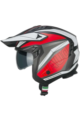 CGM 155G RUSH DUAL casco Jet Nero Rosso opaco 
