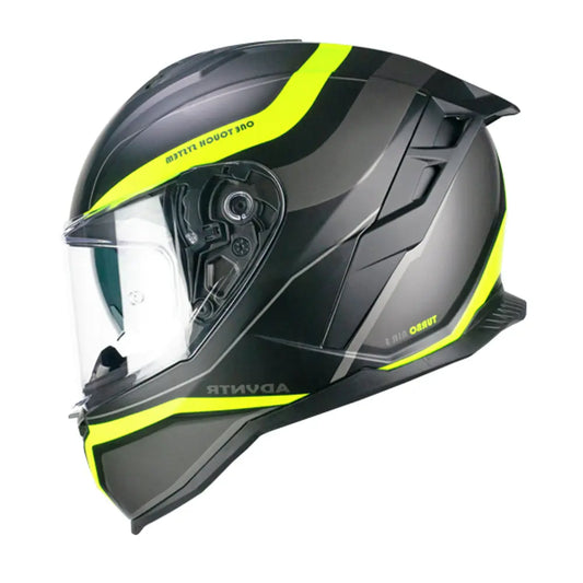 CGM 363 SHOT Moto Integrali Caschi Nero Giallo Fluo Opaco