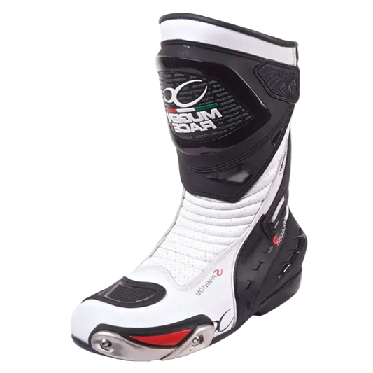 MUGENRACE MNR-1490 SPHANTOM Stivali Moto Sportivi Nero Bianco 