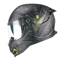 CGM 363S SHOT NIPPO Integrale Moto Casco Nero Fluo Amarillo Mate