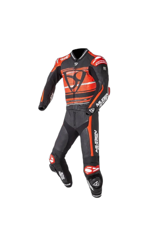 MUGENRACE MNR-2008 Rc-Max Due Pezzi Tuta Pelle Bianca Nera Rossa
