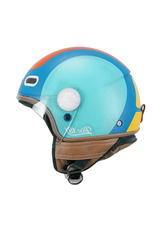 CGM 191G PIX SPRINT Jet Caschi Azzurro Opaco Arancione Lungo 