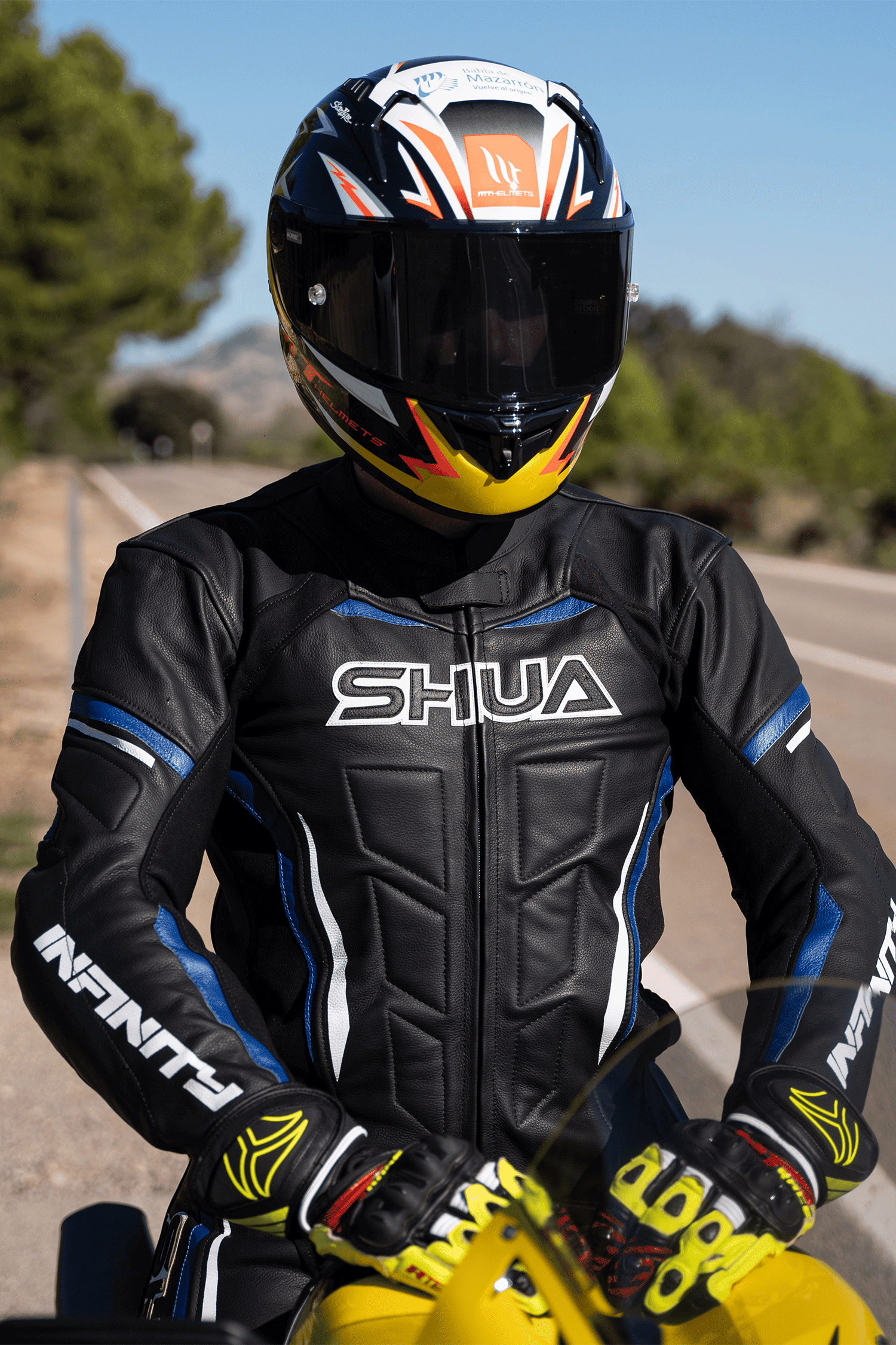 Shua Infinity Tuta Moto 2 pezzi Nero/Blu 