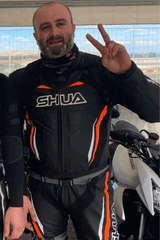 Shua Infinity Nero Arancia 1PC Tute da Moto Pelle Uomo 