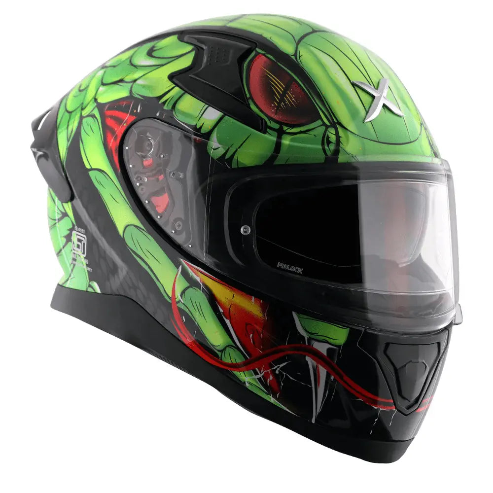 AXOR Helmets APEX VENOMOUS DV CASCHI INTEGRALE NERO VERDE 