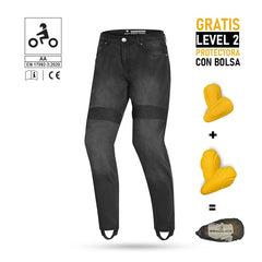 R-TECH VALENCIA JEANS DI MOTO UOMO NERO 