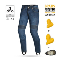 R-TECH VALENCIA UOMO DI MOTO JEANS BLU 