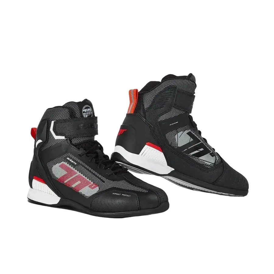 Seventy SD-BR2 Veloce Pro Scarpe moto Urban unisex Negro/Rojo/Blanco 