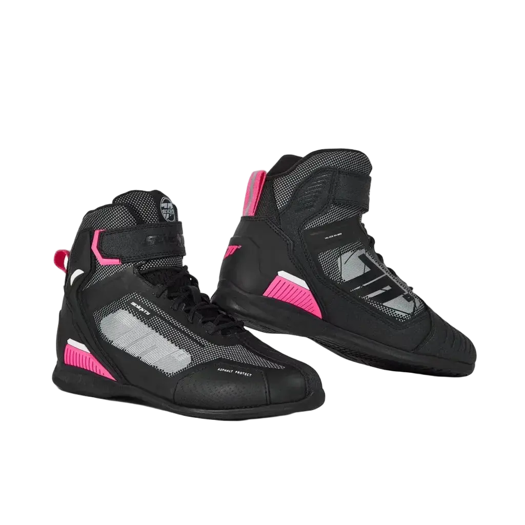 Seventy Degrees SD-BR2 Veloce Pro Stivali da Moto Turismo Nero/Rosa 