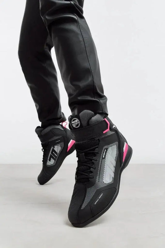 SEVENTY SD-BR2 VELOCE Botas De Moto Unisex De Verano Negro/Rosa/Blanco - BOTAS