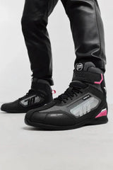 SEVENTY SD-BR2 VELOCE Botas De Moto Unisex De Verano Negro/Rosa/Blanco - BOTAS