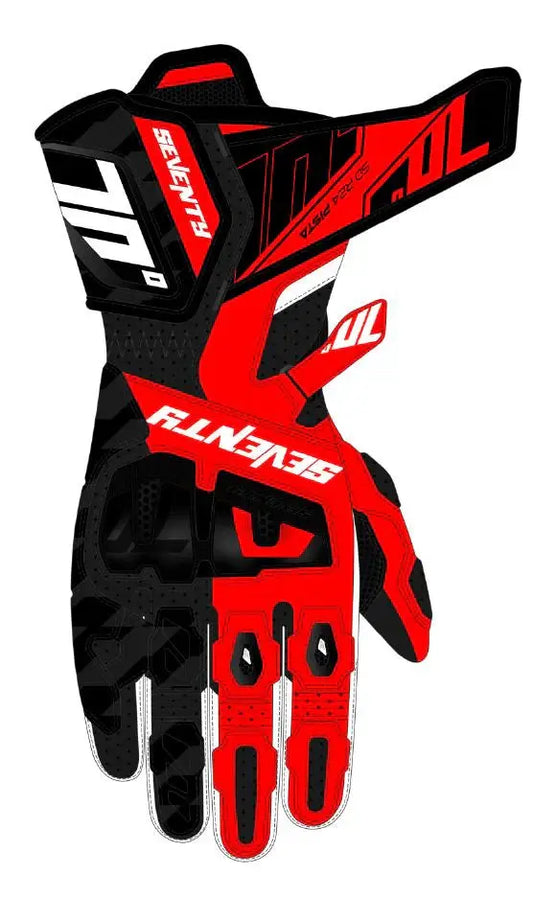 SEVENTY SD-R24 PISTA Moto Pelle Uomo Guanti Nera Rossa