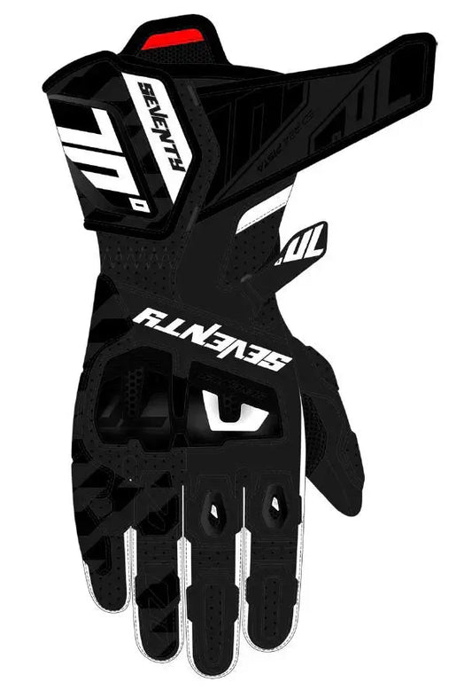 SEVENTY SD-R24 PISTA Moto Pelle Uomo Guanti Nero Bianca