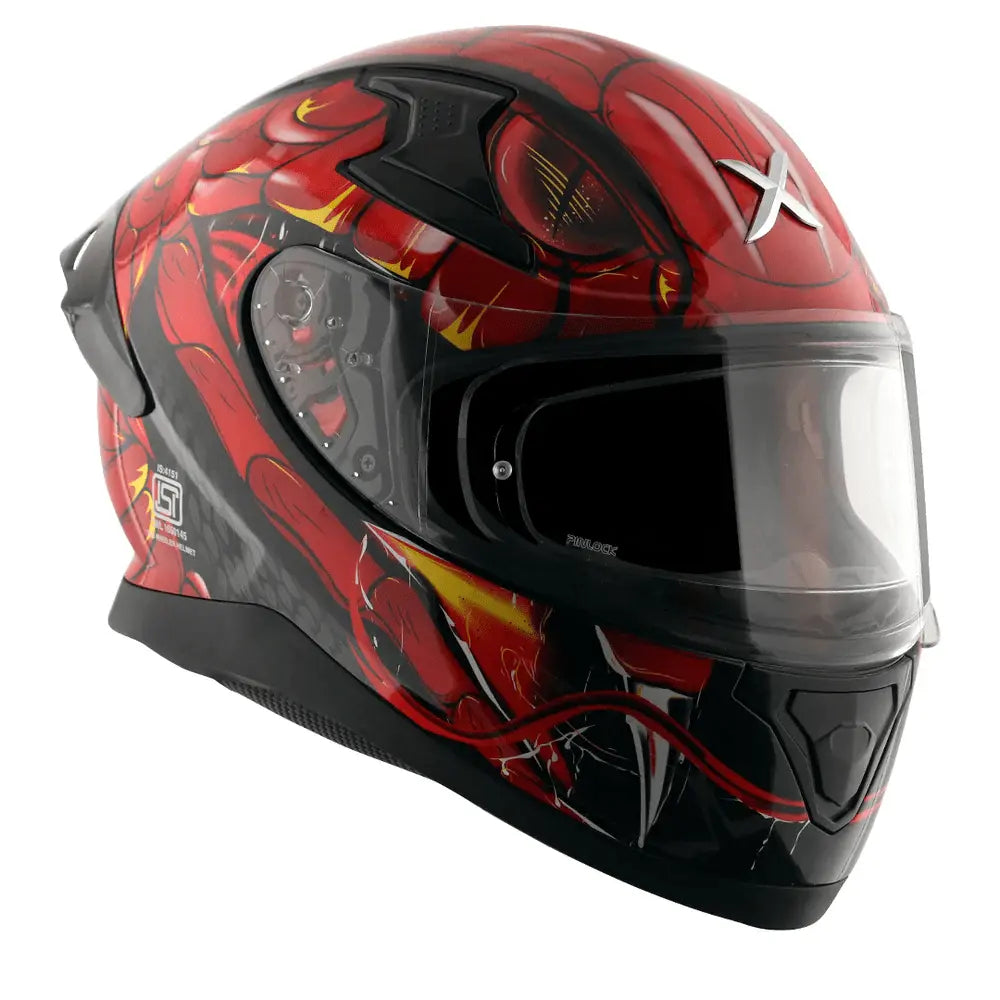 AXOR Helmets APEX VENOMOUS DV CASCHI INTEGRALE NERO ROSSO 