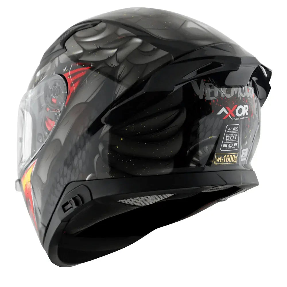 AXOR Helmets APEX VENOMOUS DV CASCHI INTEGRALE NERO OPACO GRIGIO 