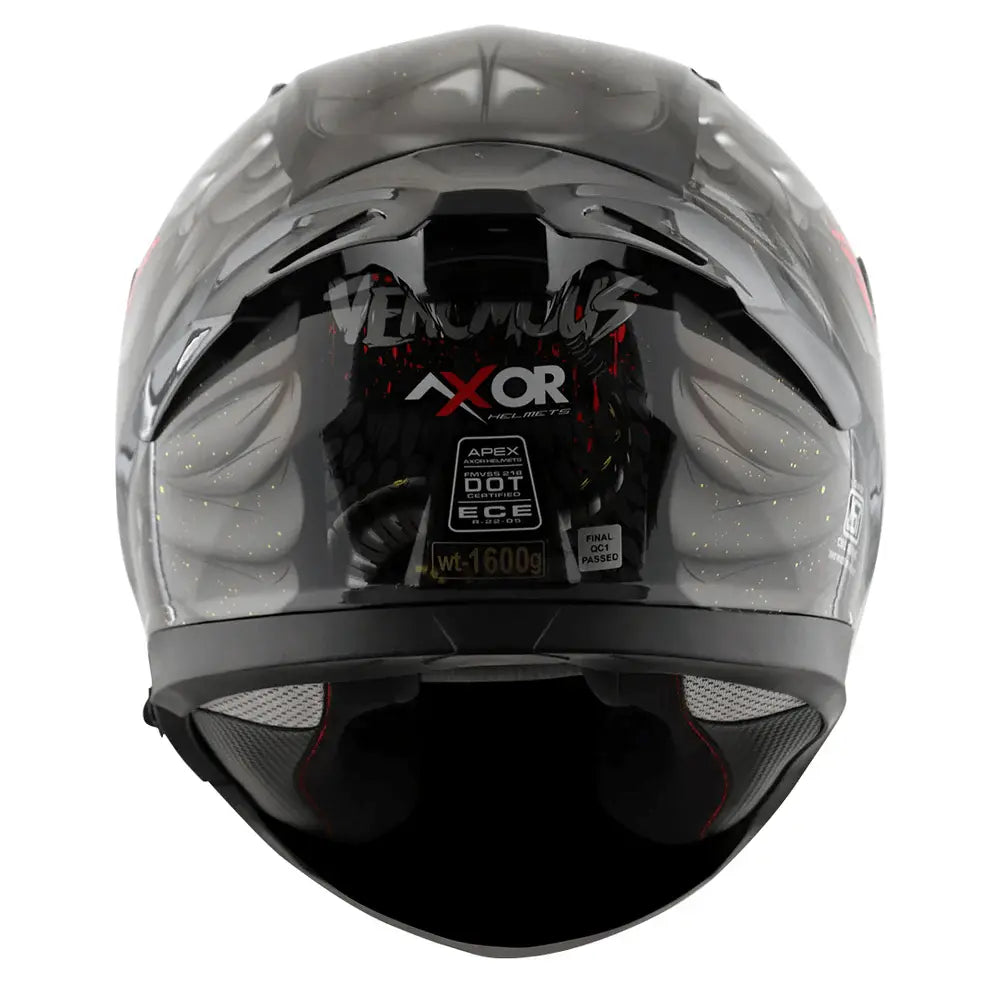 AXOR Helmets APEX VENOMOUS DV CASCHI INTEGRALE NERO OPACO GRIGIO 