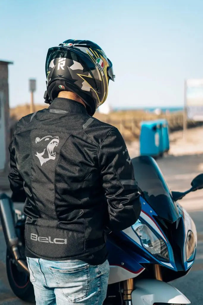 Bela Mesh Pro Estivo traforato  Uomo Nero in tessuto per moto shoot 2