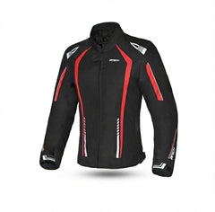 R-TECH MARSHAL GIACCA DA MOTO DA DONNA IN TESSUTO NERO ROSSO
