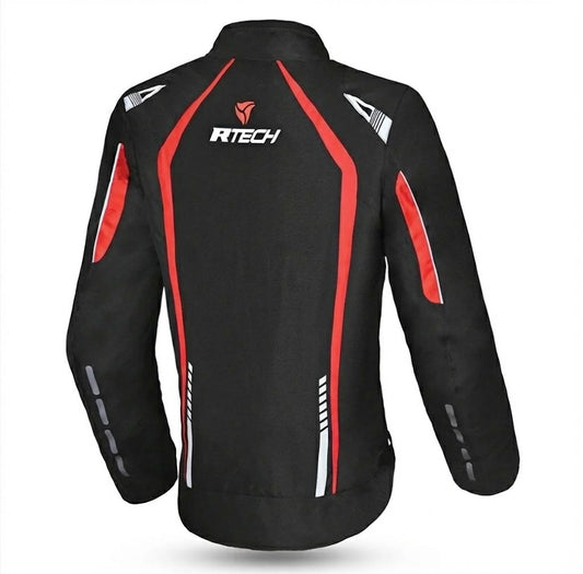 R-TECH MARSHAL GIACCA DA MOTO DA DONNA IN TESSUTO NERO ROSSO