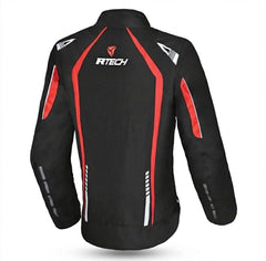 R-TECH MARSHAL GIACCA DA MOTO DA DONNA IN TESSUTO NERO ROSSO