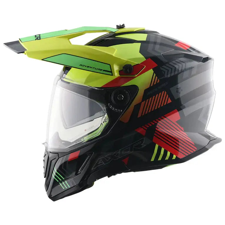 AXOR Helmets X-CROSS D/V GAMBLING CASCHI MOTO GIALLO FLUO 
