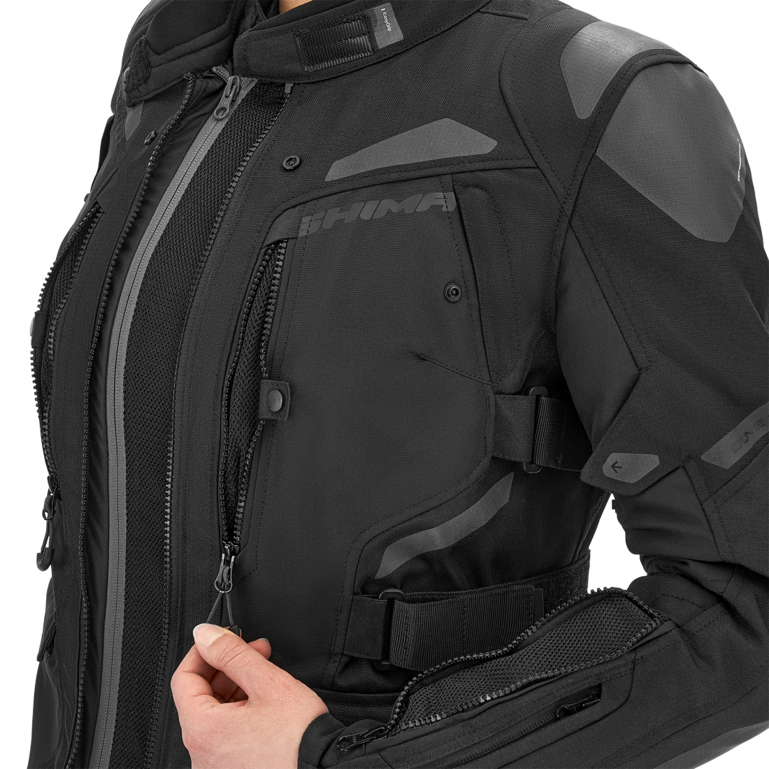 SHIMA DUNE MUJER DE TURISMO MOTO CHAQUETA TEXTIL NEGRO 