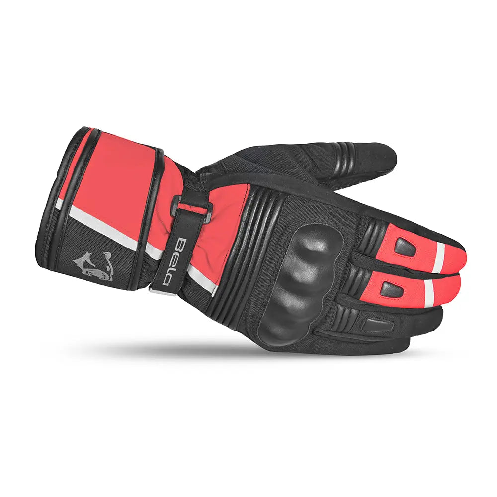 Bela Ice Winter WP Guanti Moto Nero/Rosso left