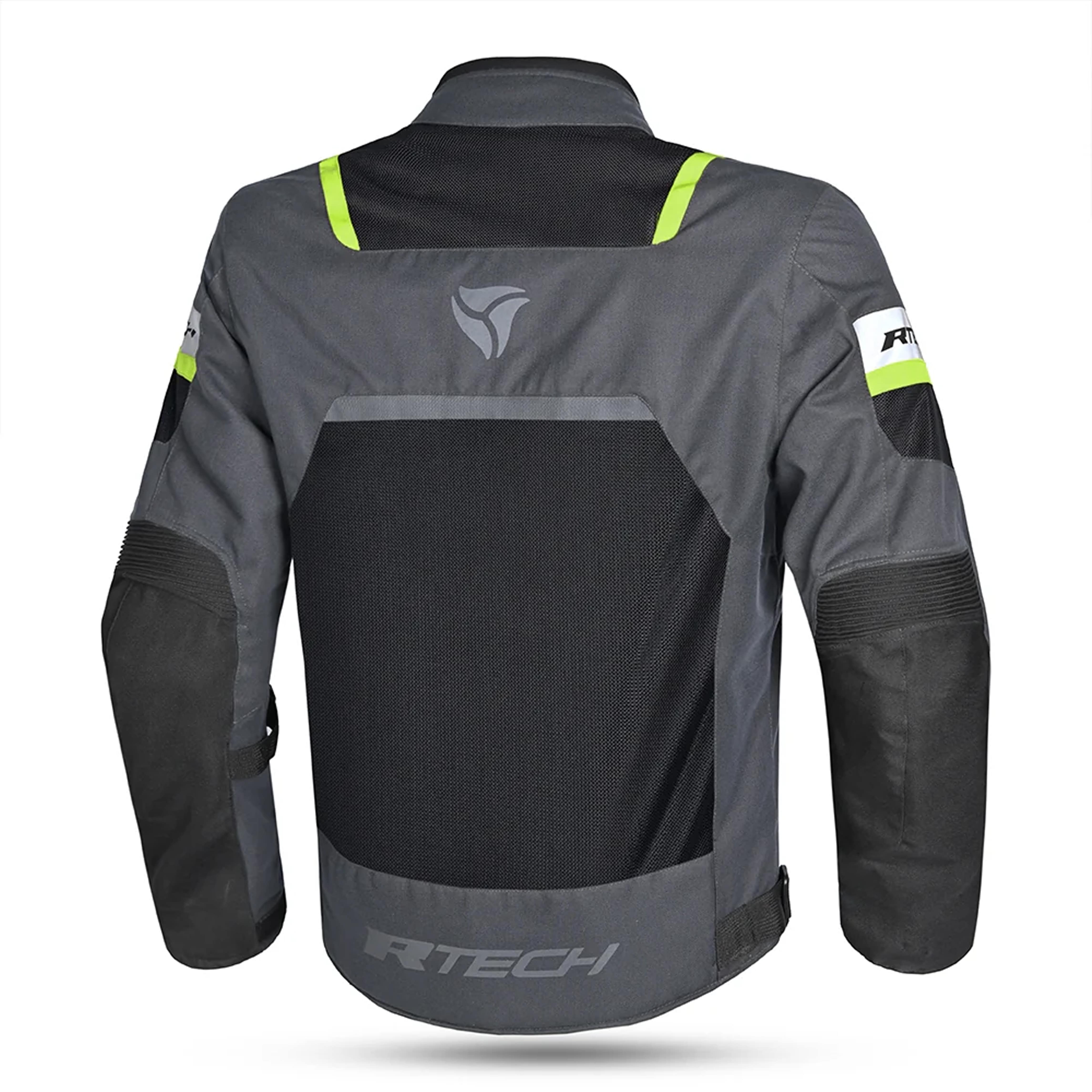 R-TECH SPIRAL MESH CHAQUETA DE MOTO DE HOMBRE TEXTIL  GRIS NEGRO AMARILLO FLOUR 