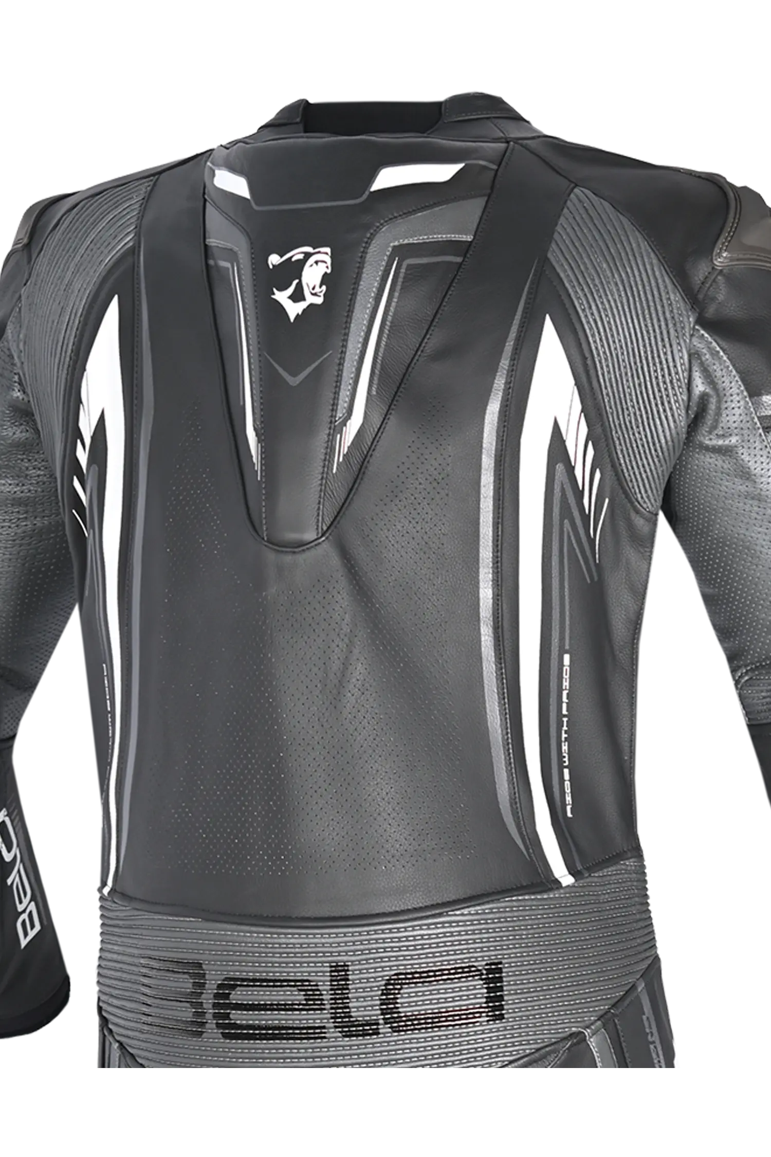 Bela Beast Tuta da Moto Nera/Bianca/Grigio scuro Tuta intera (1 pezzo) 