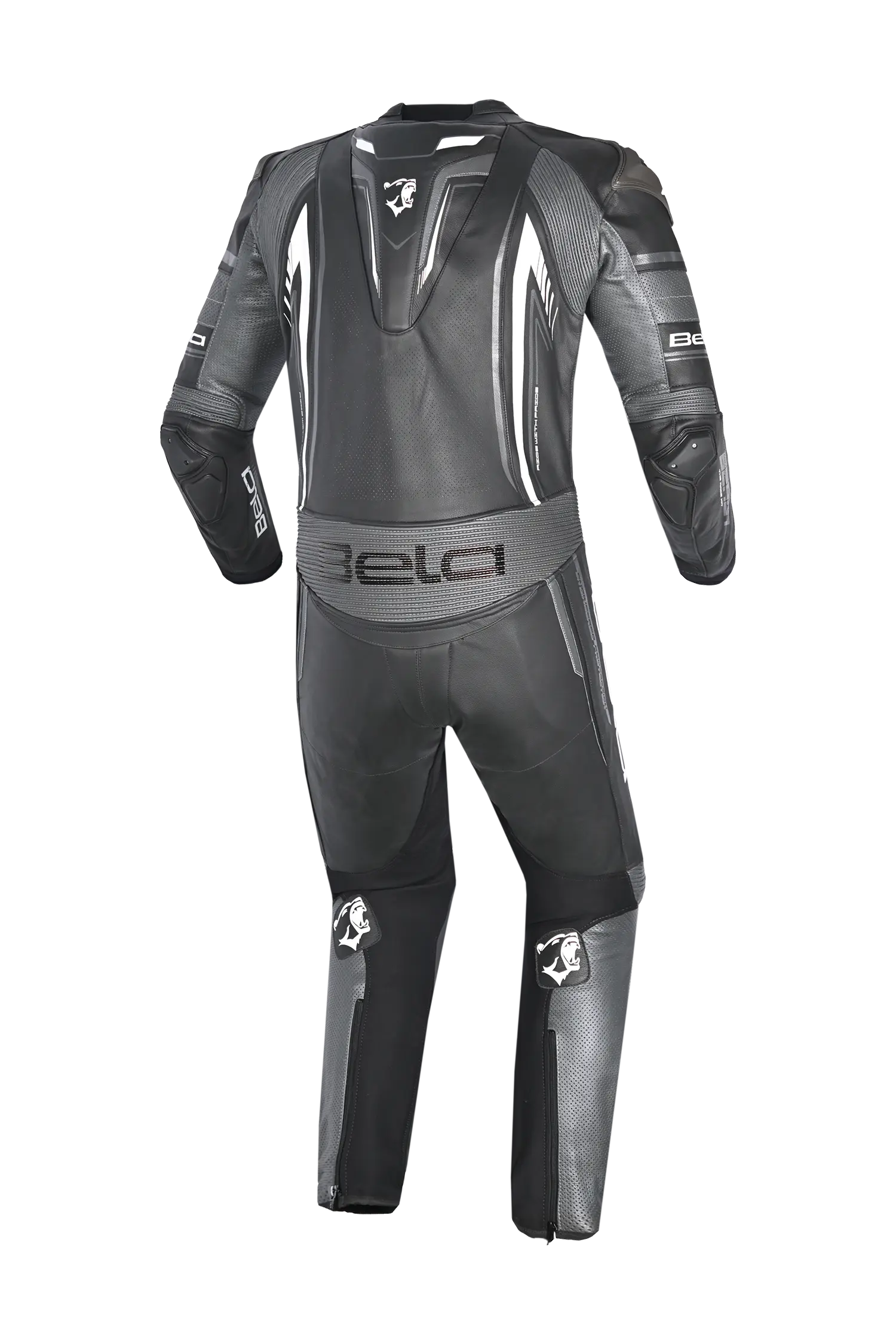 Bela Beast Tuta da Moto Nera/Bianca/Grigio scuro Tuta intera (1 pezzo) 