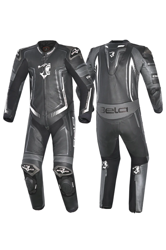 Bela Beast Tuta da Moto Nera/Bianca/Grigio scuro Tuta intera (1 pezzo) 