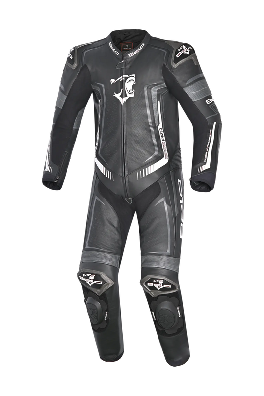 Bela Beast Tuta da Moto Nera/Bianca/Grigio scuro Tuta intera (1 pezzo) 