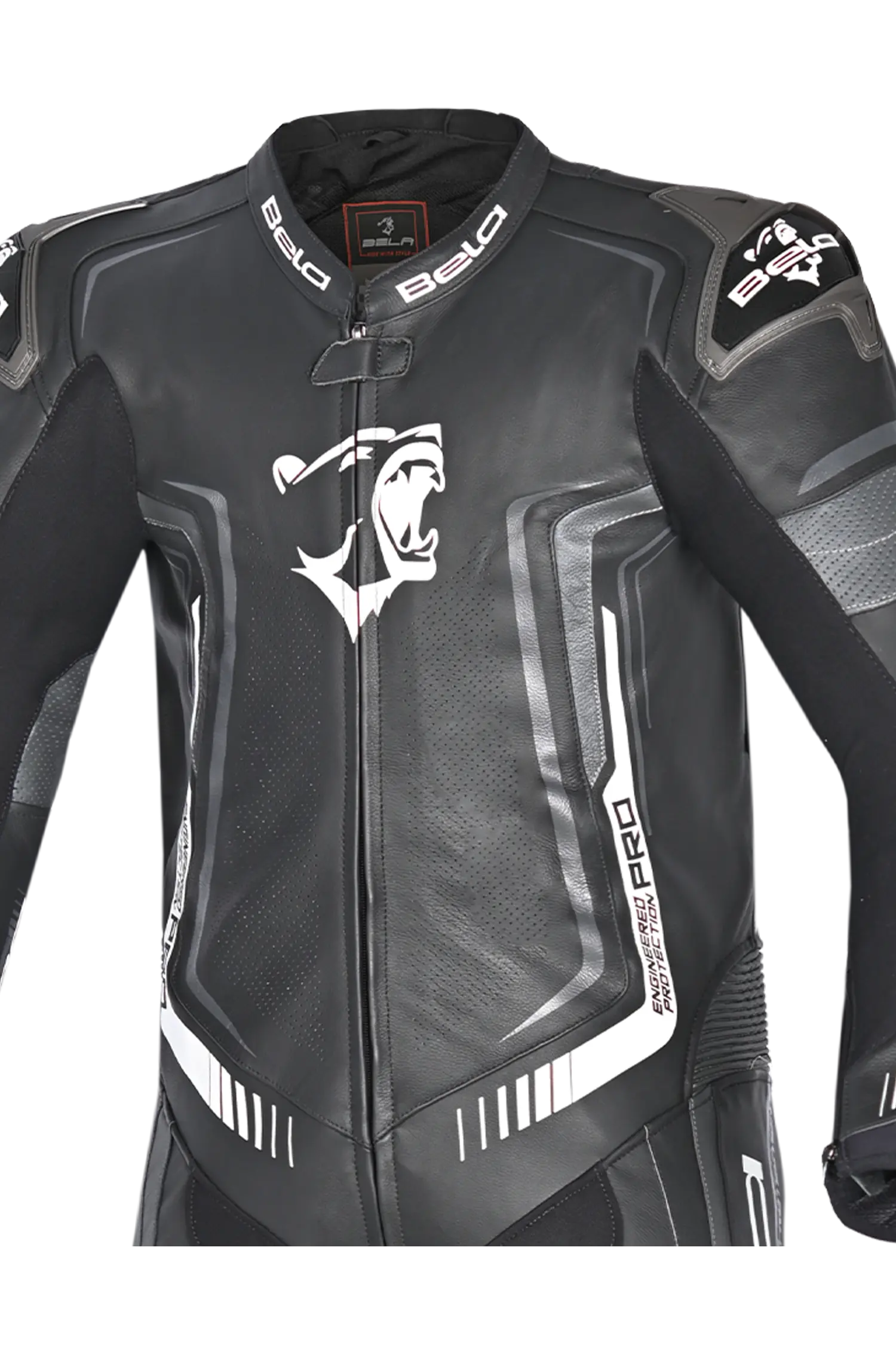 Bela Beast Tuta da Moto Nera/Bianca/Grigio scuro Tuta intera (1 pezzo) 